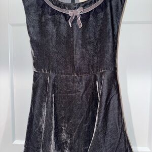 Mini Boden Charcoal Velvet Kids Dress